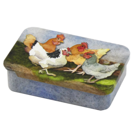 Emma Ball - Blikje rechthoek - Felted Chickens Pocket Tin