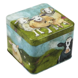 Felted Sheep - Small Square Tin