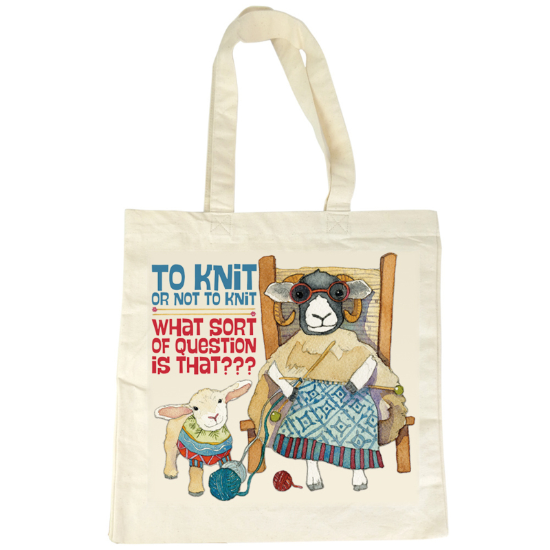 Emma Ball -Knit Or Not To Knit - Cotton Canvas Bag
