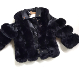 Winterjas Leather Faux Fur
