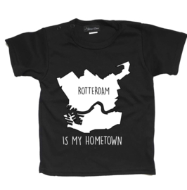 Gepersonaliseerd shirt "Hometown" Zwart