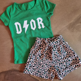 Setje meisje Dior Leopard Green