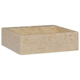 waskom marmer vierkant 40x40x12cm creme