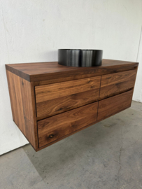 Notenhouten badkamermeubel Amsterdam met 4cm topblad