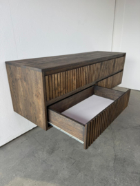 Eiken badkamermeubel Amsterdam met ribbelfront 4 lades