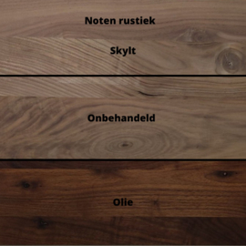 Ovale eettafel massief notenhout op twistpoot | olie