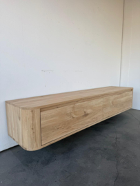 Massief eiken curved tv meubel met ronde hoeken