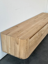Massief eiken curved tv meubel met ronde hoeken