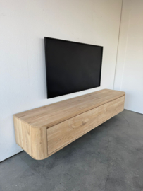 Massief eiken curved tv meubel met ronde hoeken