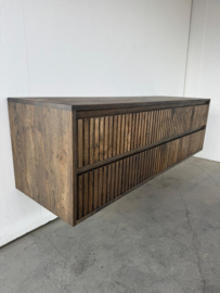 Eiken badkamermeubel Amsterdam met ribbelfront 4 lades