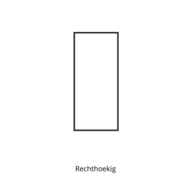 Rechthoekige eettafel in linoleum op matrix poot