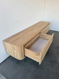 Massief eiken curved tv meubel met ronde hoeken
