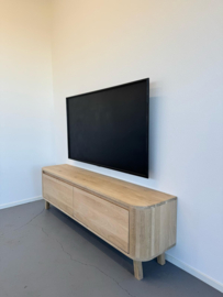Massief eiken curved tv meubel op pootjes