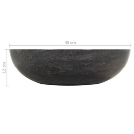 waskom marmer rond 40x12cm zwart