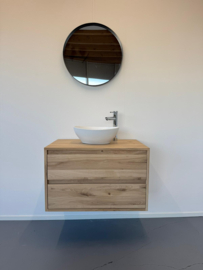 Zwevend badmeubel Amsterdam 2 lades eiken