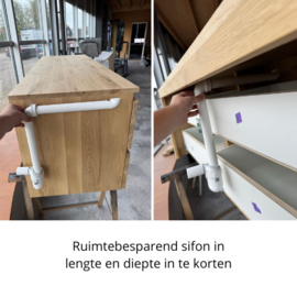 Zwevend wastafelmeubel Amsterdam 2 lades eiken