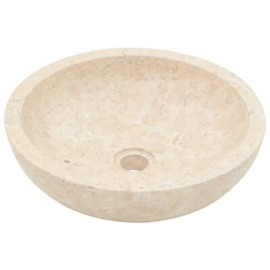 waskom marmer rond 40x12cm creme