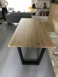 Industriële eettafel, Eiken, U-poten