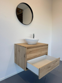 Zwevend badmeubel Amsterdam 2 lades eiken