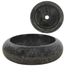 waskom marmer rond bol 40x12cm zwart