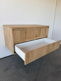 Eiken badkamermeubel ribbelfront model Amsterdam 2 lades