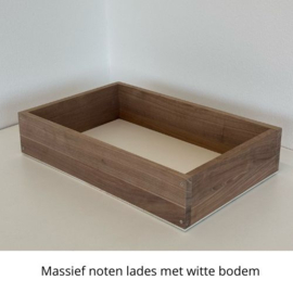 Noten badkamermeubel Amsterdam op stalen onderstel 4 lades