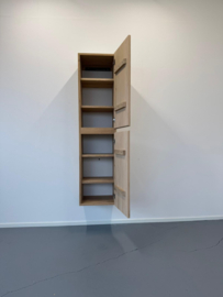 Zwevend badkamerkast met 2 softclose deuren massief eiken 2cm Tilburg