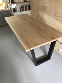 Industriële eettafel, Eiken, U-poten