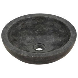 waskom marmer rond 40x12cm zwart