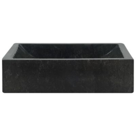 waskom marmer rechthoek 45x30x12cm zwart