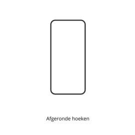 Eettafel met afgeronde hoeken van linoleum op matrix poot