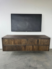 Massief eiken tv meubel ribbelfront softclose lades
