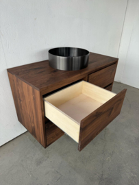 Noten badmeubel model Amsterdam 60cm hoog