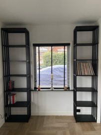 Industriële kast stalen frame vurenhout