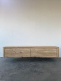 Massief eiken curved tv meubel met ronde hoeken