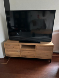 Eiken audio- tv meubel met 3 softclose lades
