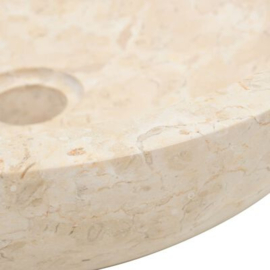 waskom marmer rond 40x12cm creme