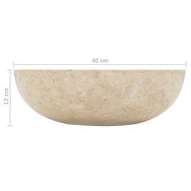 waskom marmer rond 40x12cm creme