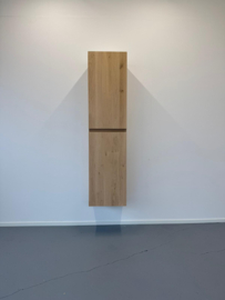 Zwevend badkamerkast met 2 softclose deuren massief eiken 2cm Tilburg