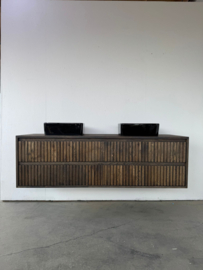 Eiken badkamermeubel Amsterdam met ribbelfront 4 lades