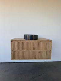 Eiken badkamermeubel ribbelfront model Amsterdam 2 lades