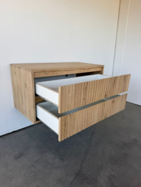 Eiken badkamermeubel ribbelfront model Amsterdam 2 lades