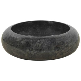 waskom marmer rond bol 40x12cm zwart