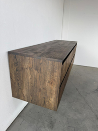 Eiken badkamermeubel Amsterdam met ribbelfront 4 lades