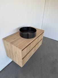 Eiken badkamermeubel ribbelfront model Amsterdam 2 lades