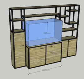 Maatwerk aquariumkast met diverse deuren