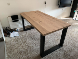 Industriële eettafel, Eiken, U-poten