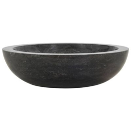 waskom marmer rond 40x12cm zwart