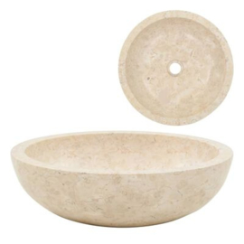 waskom marmer rond 40x12cm creme