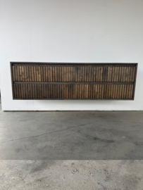 Massief eiken tv meubel ribbelfront softclose lades